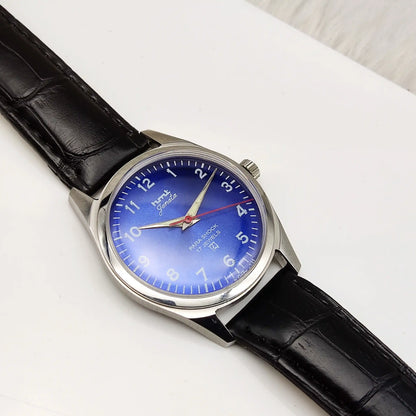 HMT Janata English Numerals Blue Dial 17 Jewels Handwinding Watch