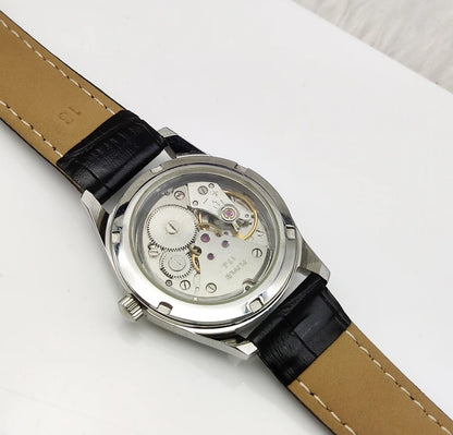 HMT Janata English Numerals Blue Dial 17 Jewels Handwinding Watch