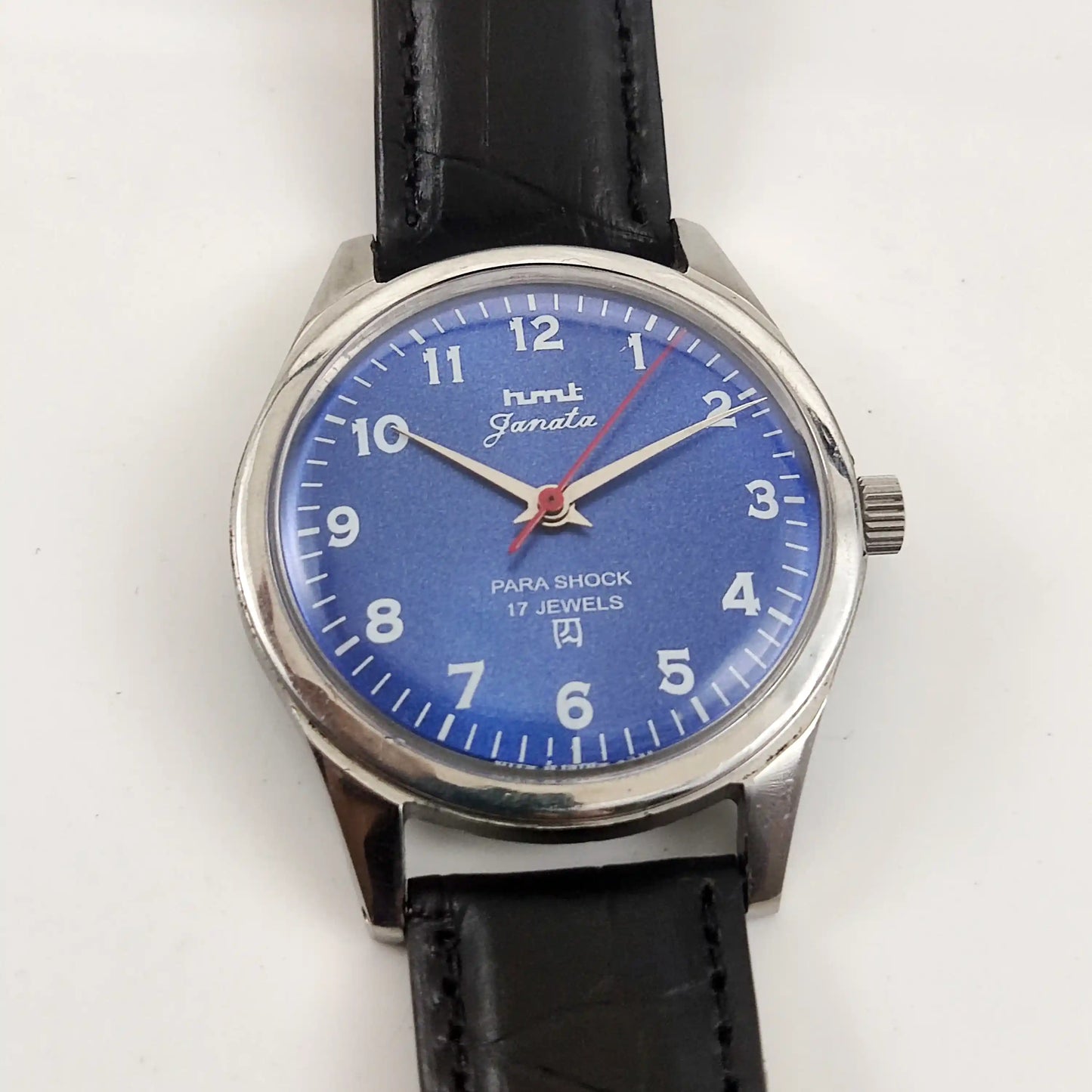 HMT Janata English Numerals Indices Blue Dial Watch Handwinding