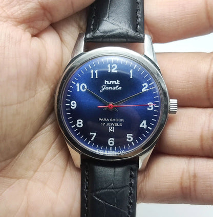 HMT Janata English Numerals Indices Blue Dial Watch Handwinding