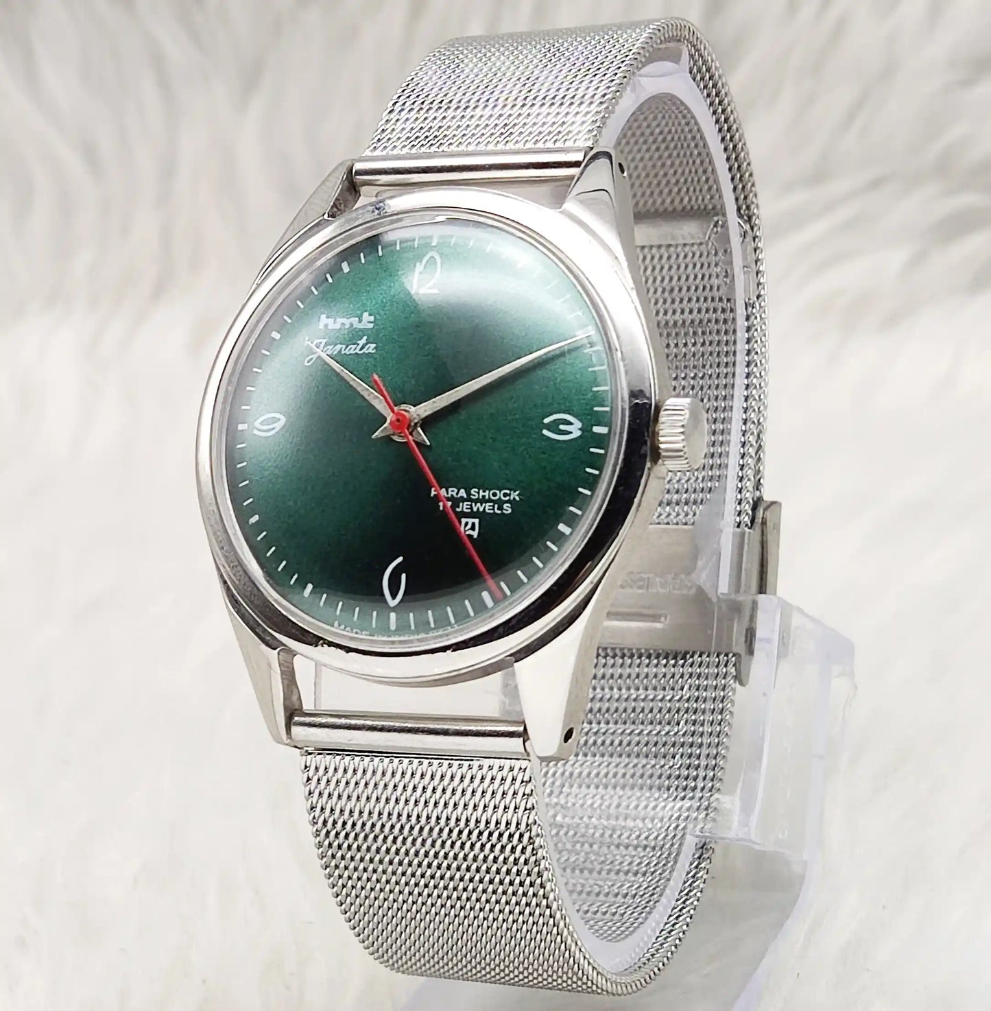 HMT Janata English Numerals Apple Green Dial Watch - 17 Jewels, Handwinding Watch