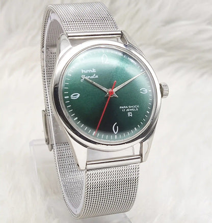 HMT Janata English Numerals Apple Green Dial Watch - 17 Jewels, Handwinding Watch