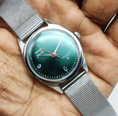 HMT Janata English Numerals Apple Green Dial Watch - 17 Jewels, Handwinding Watch