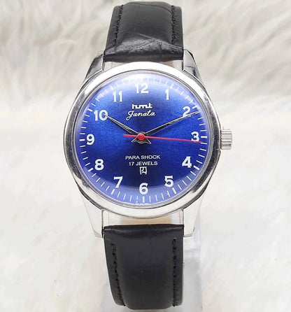 HMT Janata English Numerals Indices Blue Dial Watch Handwinding
