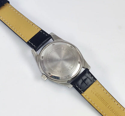 HMT Janata English Numerals Peacock Blue Dial Para Shock 17 Jewels - Discover-Diamonds