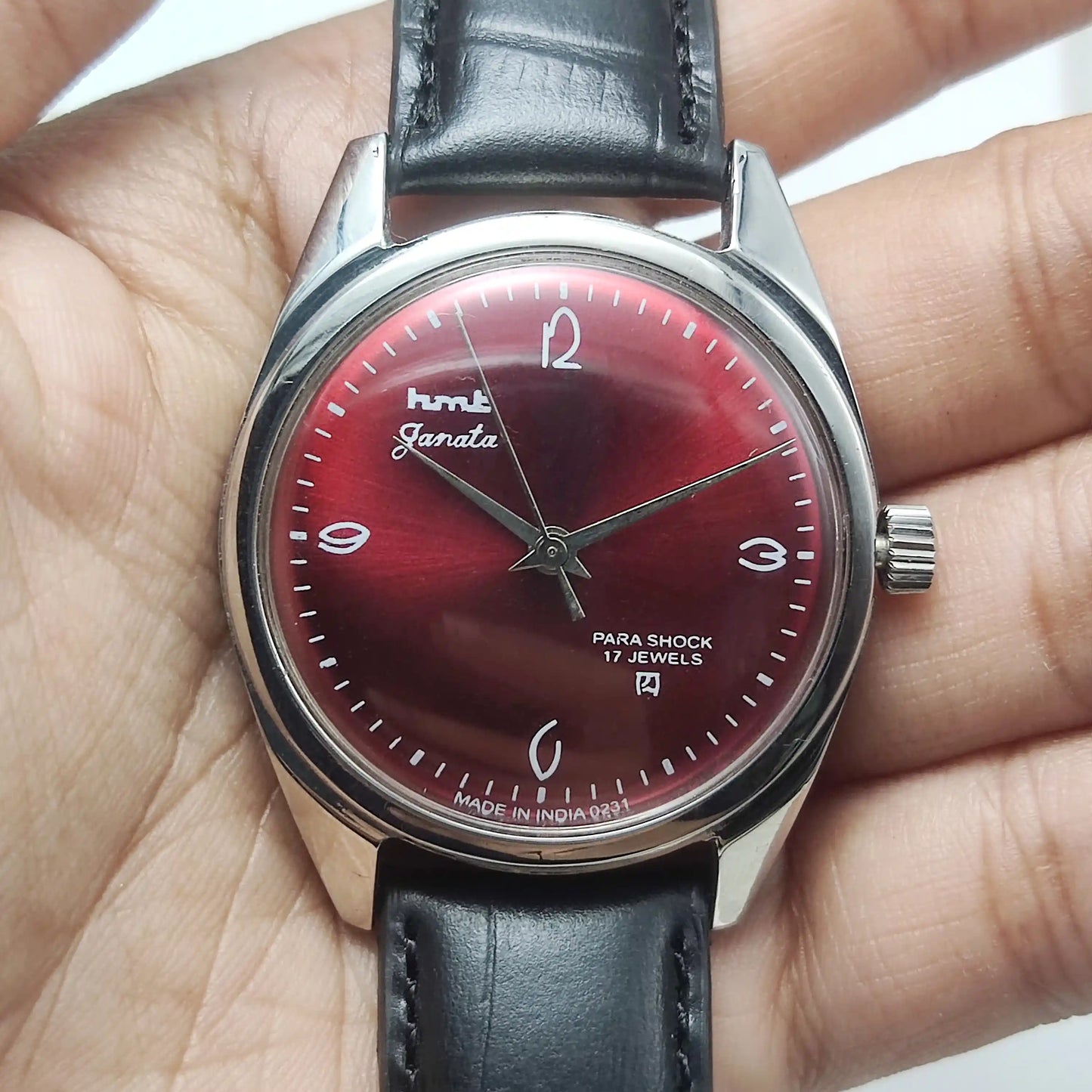 HMT Janata English Numerals Red Apple Dial Watch