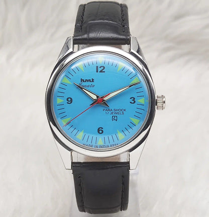 HMT Janata English Numerals Sky Blue Dial Watch - 17 Jewels, Handwinding Watch