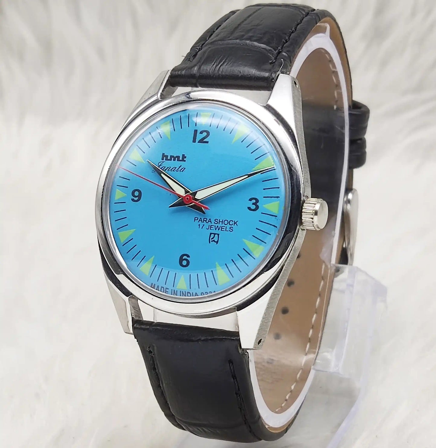 HMT Janata English Numerals Sky Blue Dial Watch - 17 Jewels, Handwinding Watch