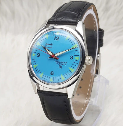 HMT Janata English Numerals Sky Blue Dial Watch - 17 Jewels, Handwinding Watch