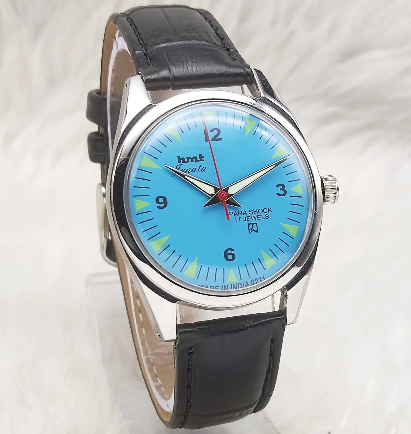 HMT Janata English Numerals Sky Blue Dial Watch - 17 Jewels, Handwinding Watch