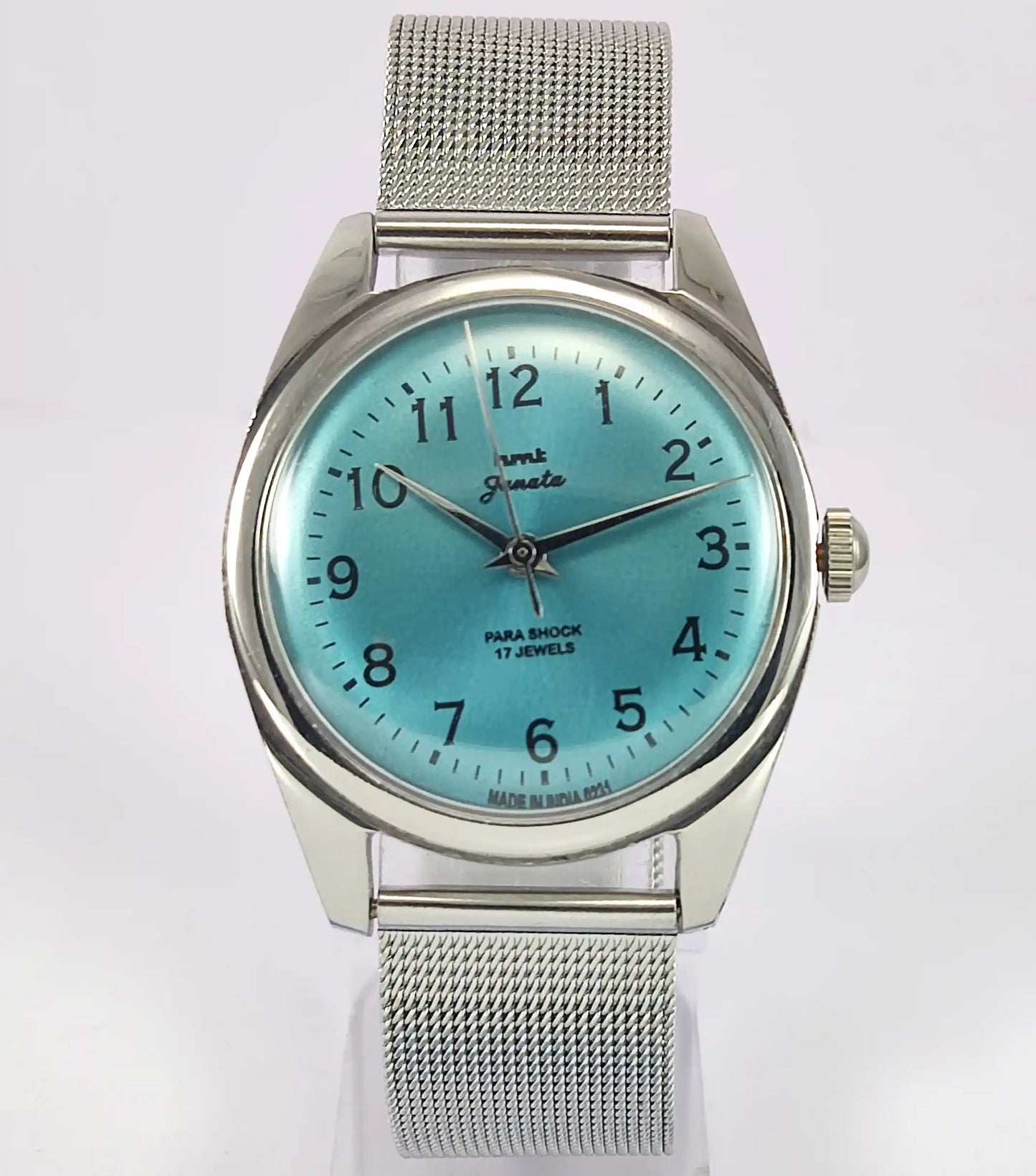 HMT Janata English Numerals Tiffany Blue Para Shock 17 Jewels Watch