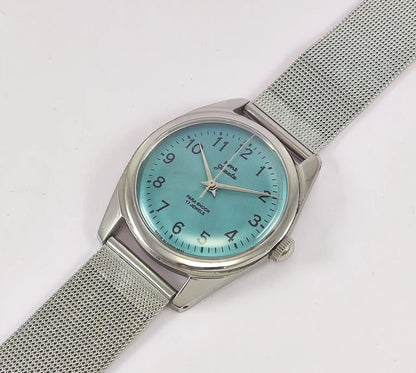 HMT Janata English Numerals Tiffany Blue Para Shock 17 Jewels Watch