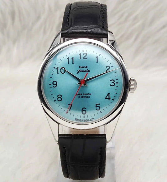HMT Janata English Numerals Blue Dial 17 Jewels Handwinding