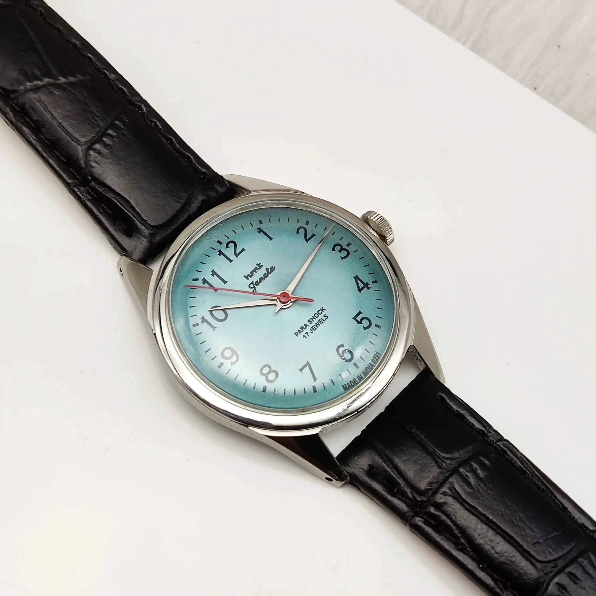 HMT Janata English Numerals Blue Dial 17 Jewels Handwinding