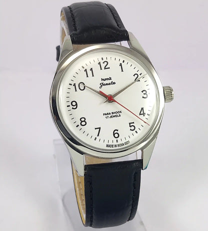 HMT Janata English Numerals White Dial Para Shock 17 Jewels - Discover-Diamonds