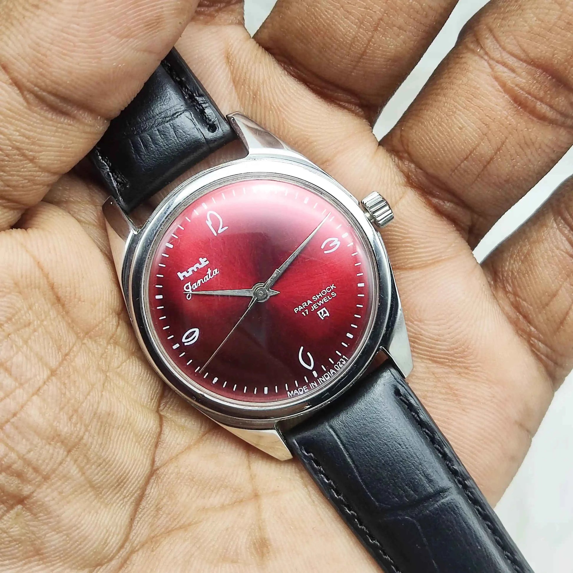 HMT Janata English Numerals Red Apple Dial Watch