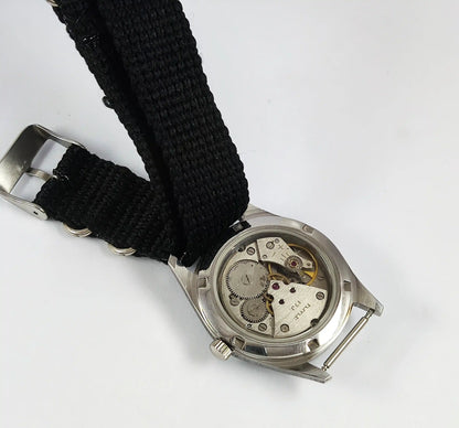 HMT Janata Glow In The Dark Para Shock 17 Jewels Black Dial Transparent Back Discover-Diamonds