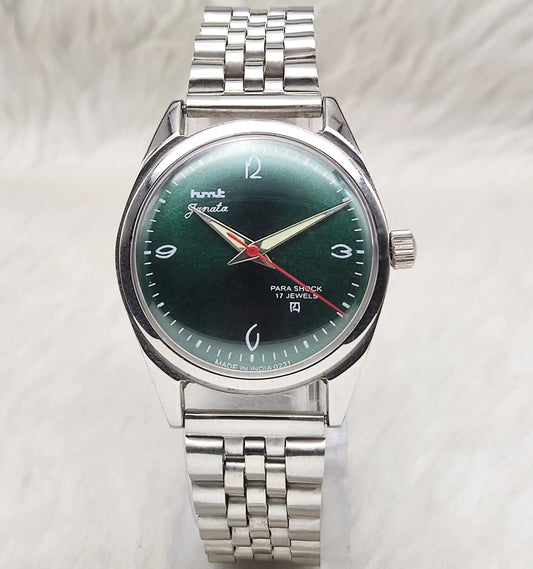 HMT Janata Green Dial English Numerals 17 Jewels Handwinding Men's Watch