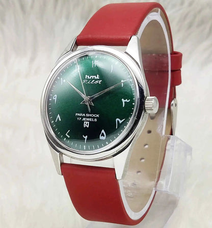 HMT Pilot Green Dial Watch - Timeless Mechanical Elegance for Every Occasion