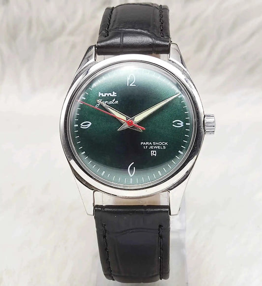 HMT Janata Green Dial English Numerals 17 Jewels Watch