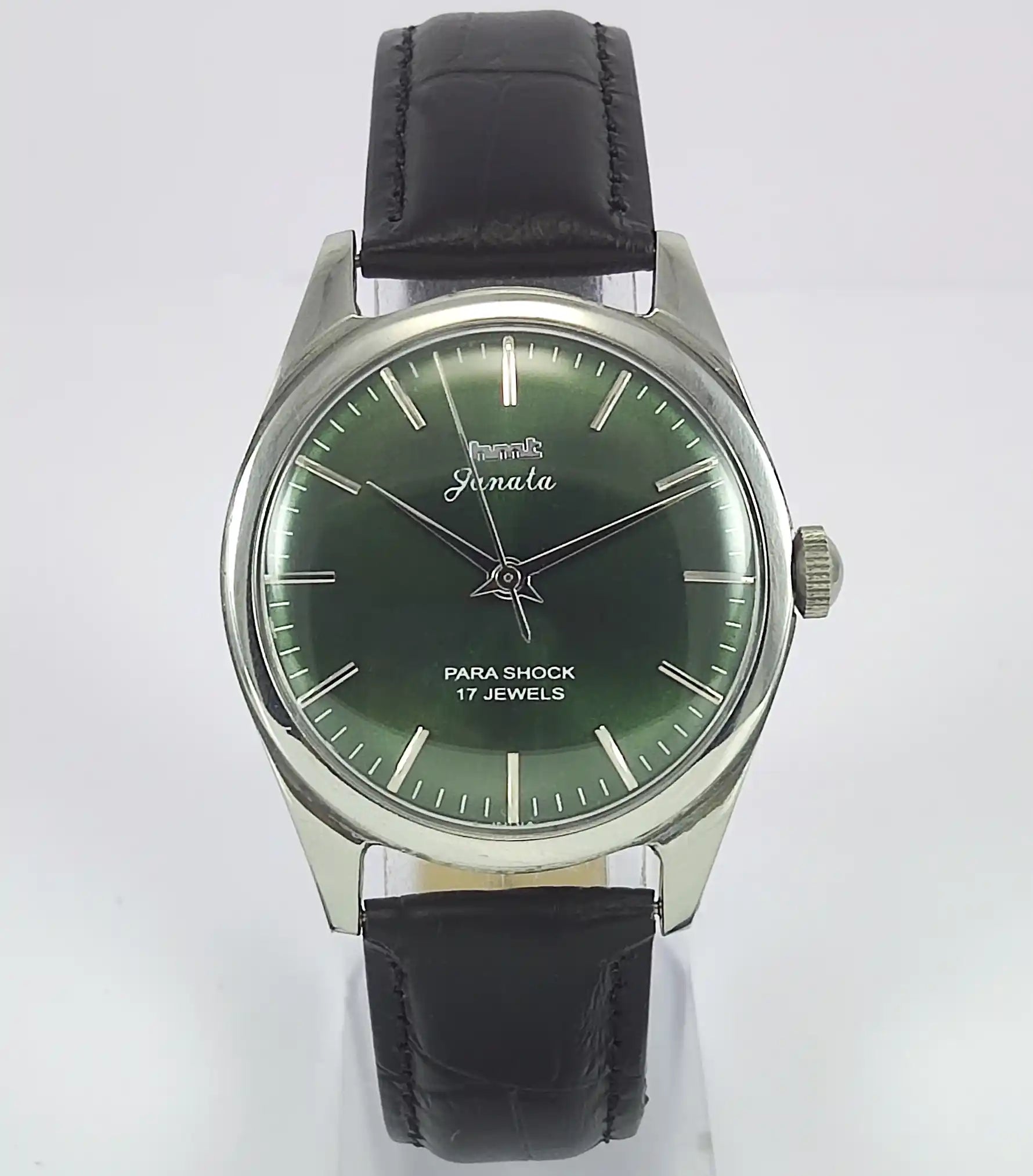 HMT Janata Apple Green Dial Para Shock 17 Jewels Mechanical Handwinding Men's Wrist Watch 0231 Discover-Diamonds