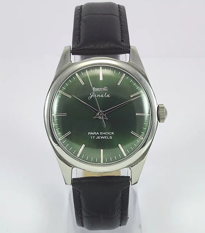 HMT Janata Apple Green Dial Para Shock 17 Jewels Mechanical Handwinding Men's Wrist Watch 0231 Discover-Diamonds