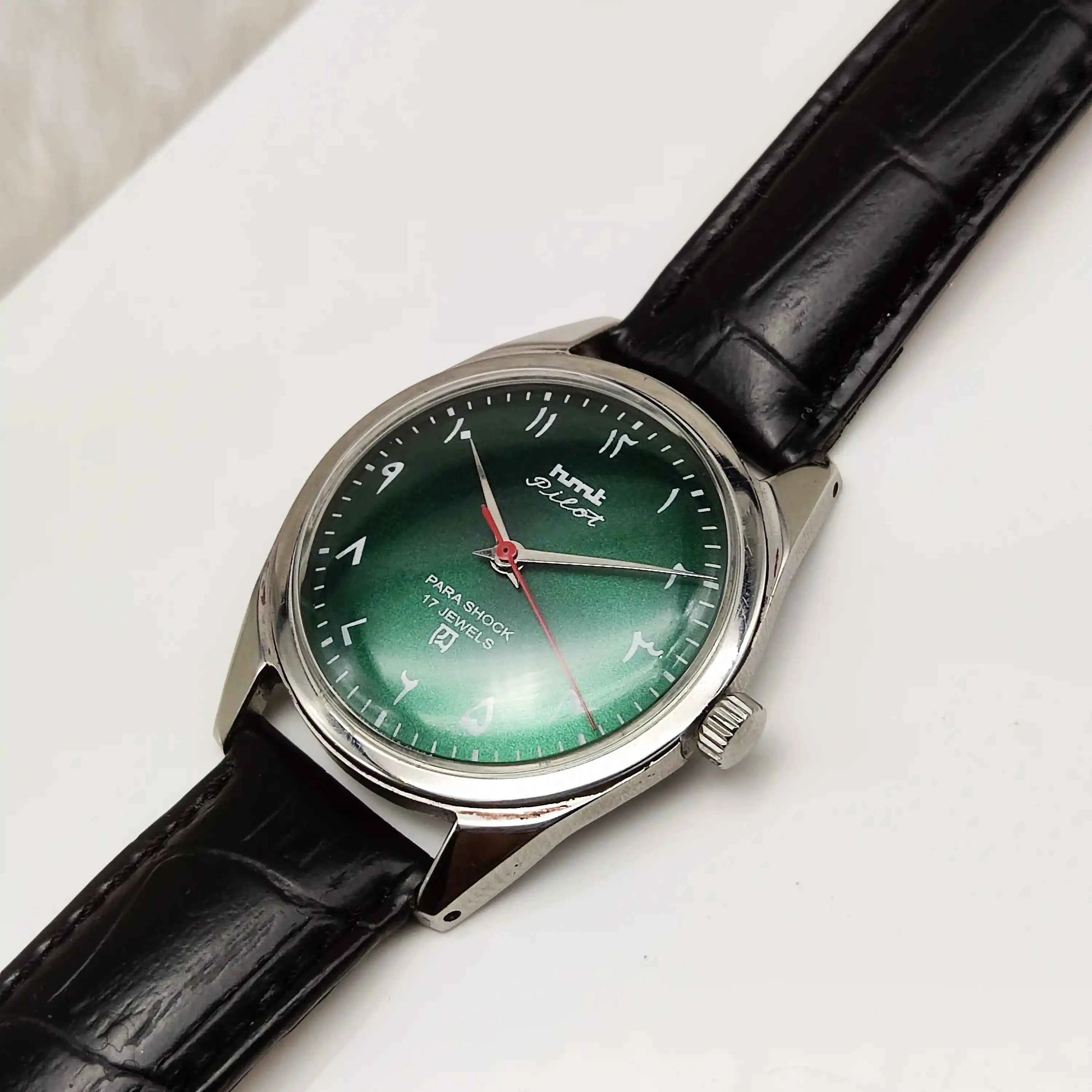 HMT Janata Handwinding Green Arabic Numerals Indices Dial 17 Jewels Watch