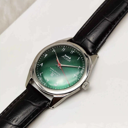 HMT Janata Handwinding Green Arabic Numerals Indices Dial 17 Jewels Watch