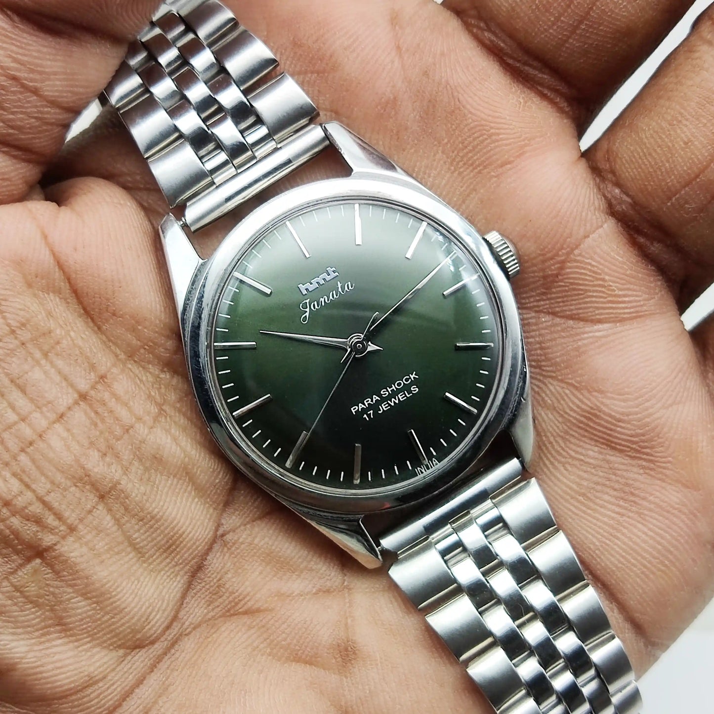 HMT Janata Handwinding Apple Greeen Dial 17 Jewels Watch