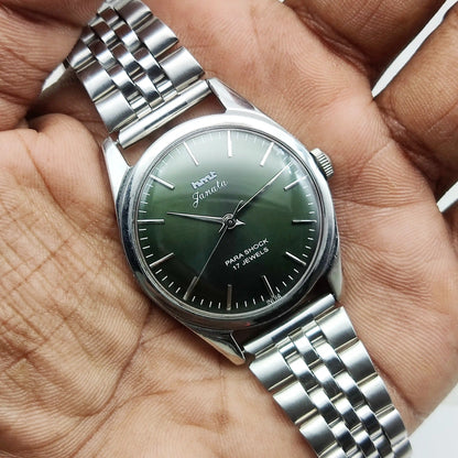 HMT Janata Handwinding Apple Greeen Dial 17 Jewels Watch