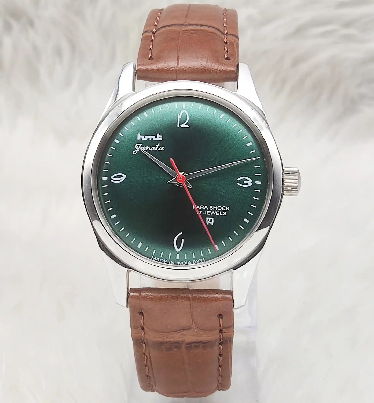HMT Janata Handwinding Apple Green Dial 17 Jewels Watch Transparent Back