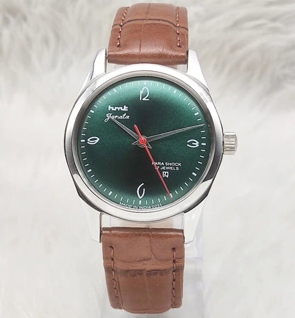 HMT Janata Handwinding Apple Green Dial 17 Jewels Watch Transparent Back