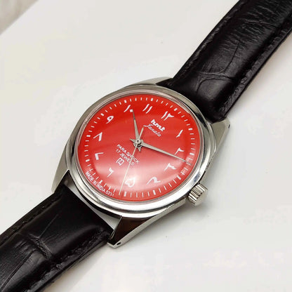 HMT Janata Handwinding Arabic Numerals Indices Red Dial Watch 17 Jewels