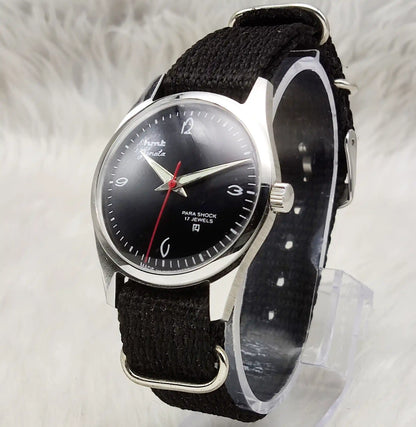 HMT Janata Handwinding Black Dial Transaprent Back Watch
