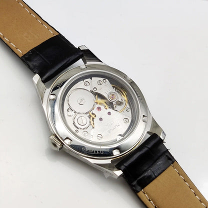HMT Janata Handwinding Black Dial Watch Transparent Back