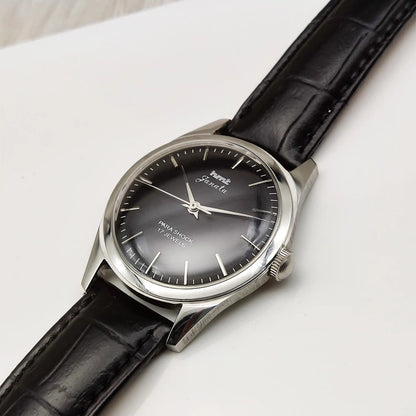 HMT Janata Handwinding Black Dial Watch Transparent Back