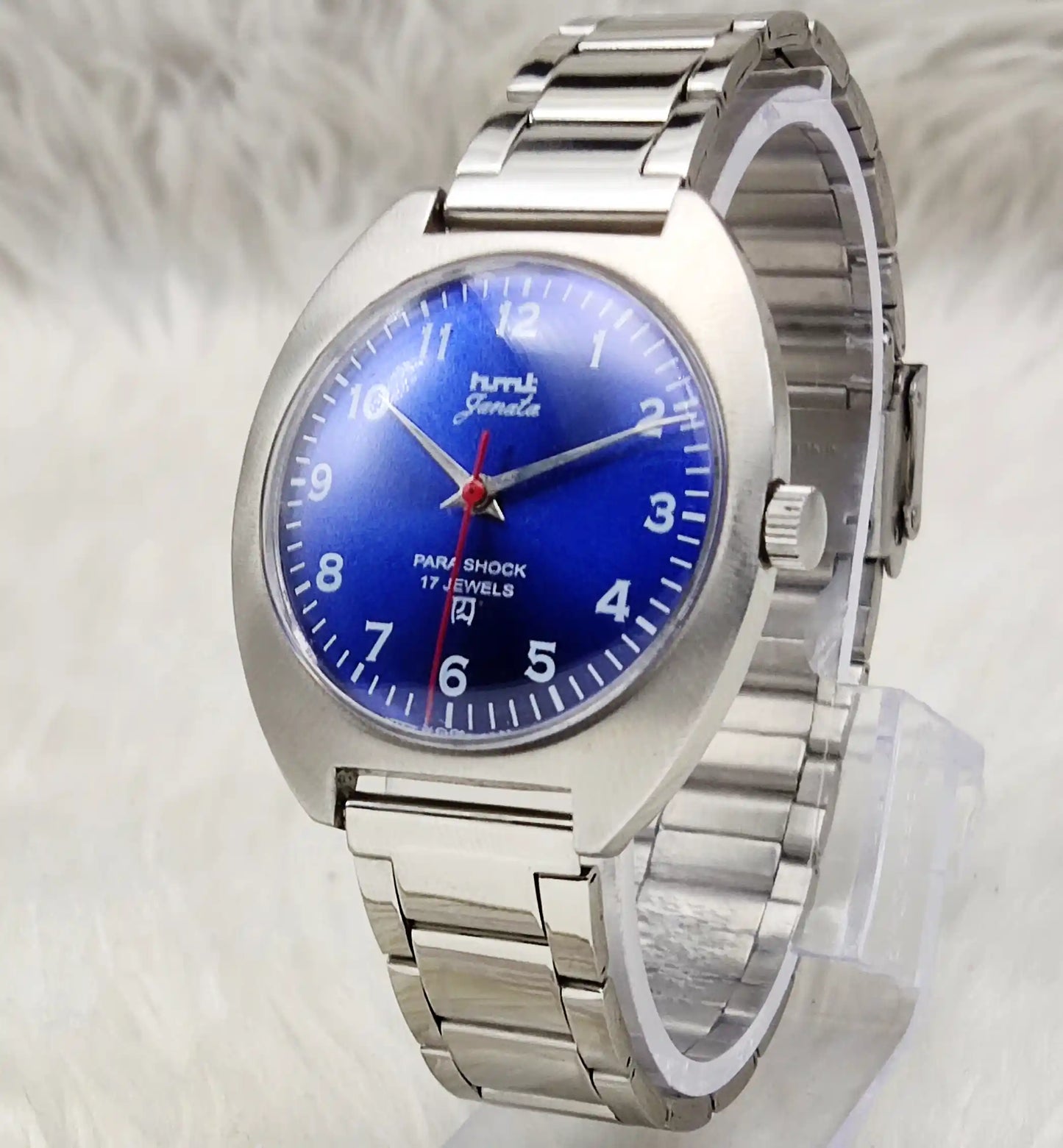 HMT Janata Handwinding Blue Dial 17 Jewels English Numerals Watch