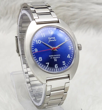 HMT Janata Handwinding Blue Dial 17 Jewels English Numerals Watch