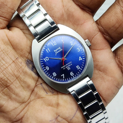 HMT Janata Handwinding Blue Dial 17 Jewels English Numerals Watch