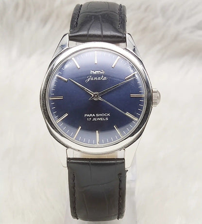 HMT Janata Handwinding Bluish Dial 17 Jewels Watch