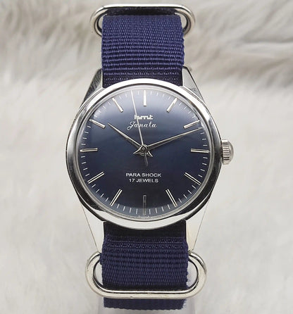 HMT Janata Handwinding Bluish Dial 17 Jewels Watch 0231