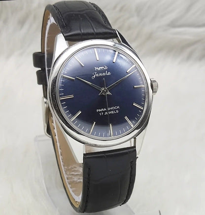 HMT Janata Handwinding Bluish Dial 17 Jewels Watch