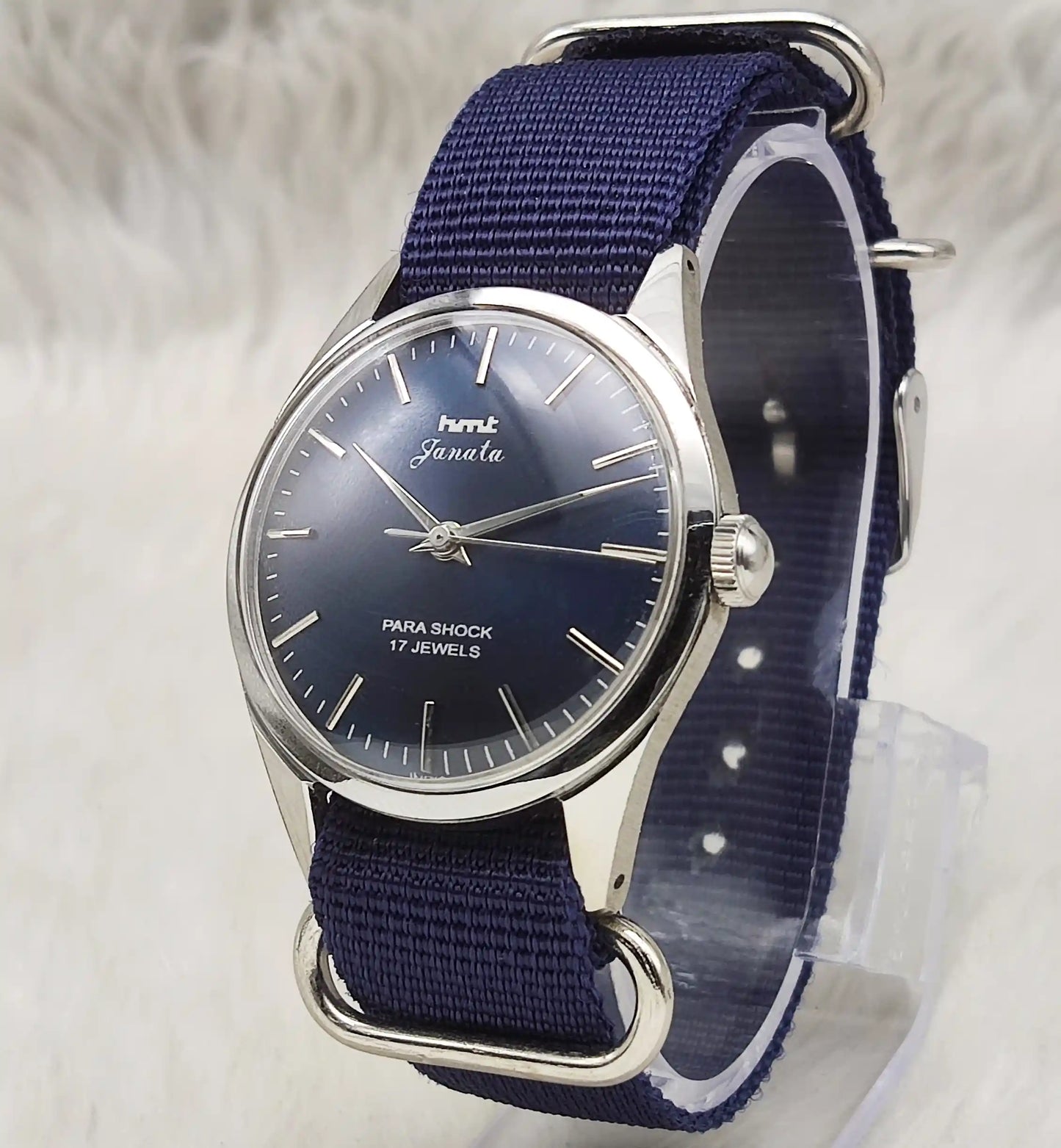 HMT Janata Handwinding Bluish Dial 17 Jewels Watch 0231