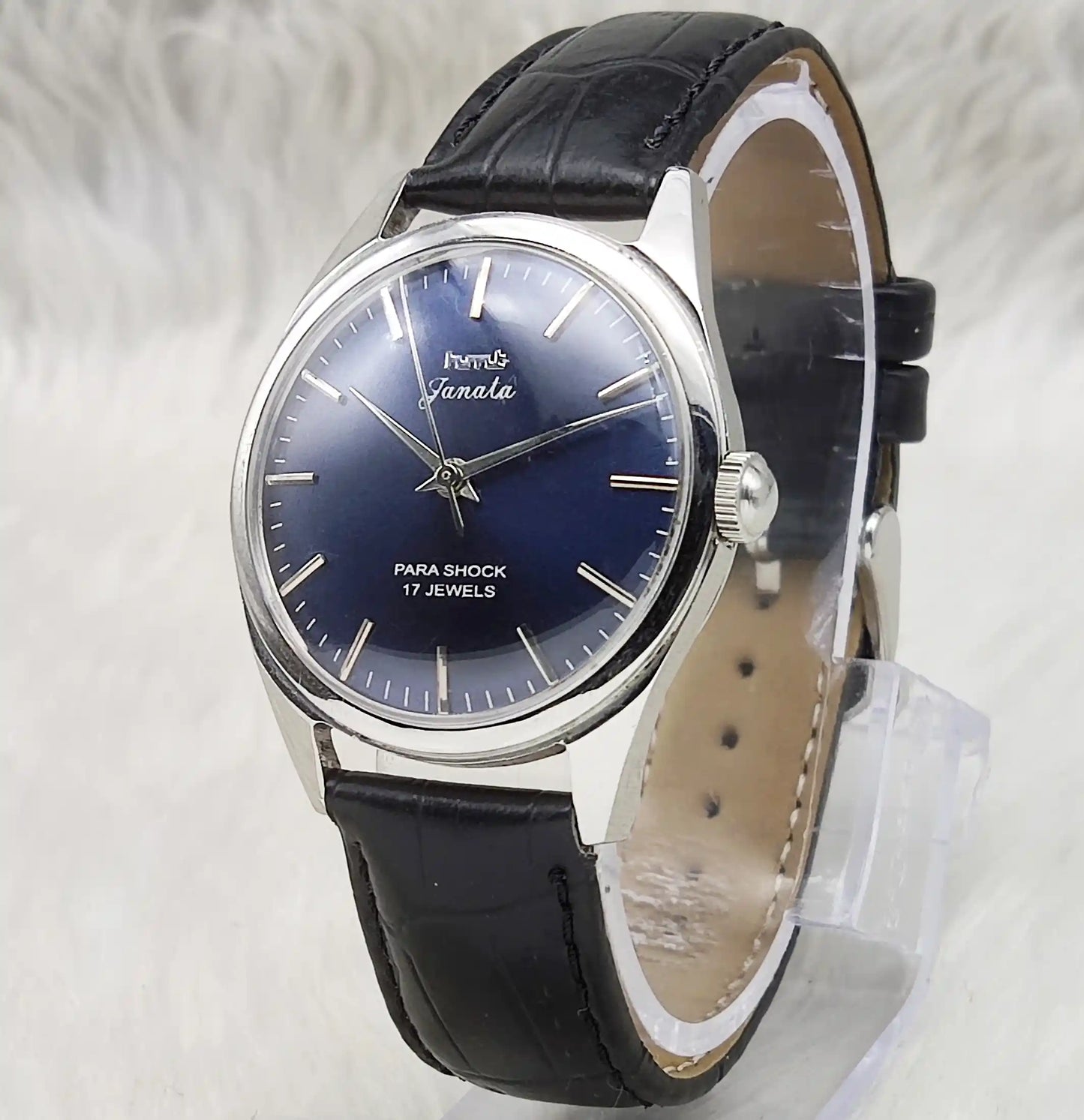 HMT Janata Handwinding Bluish Dial 17 Jewels Watch