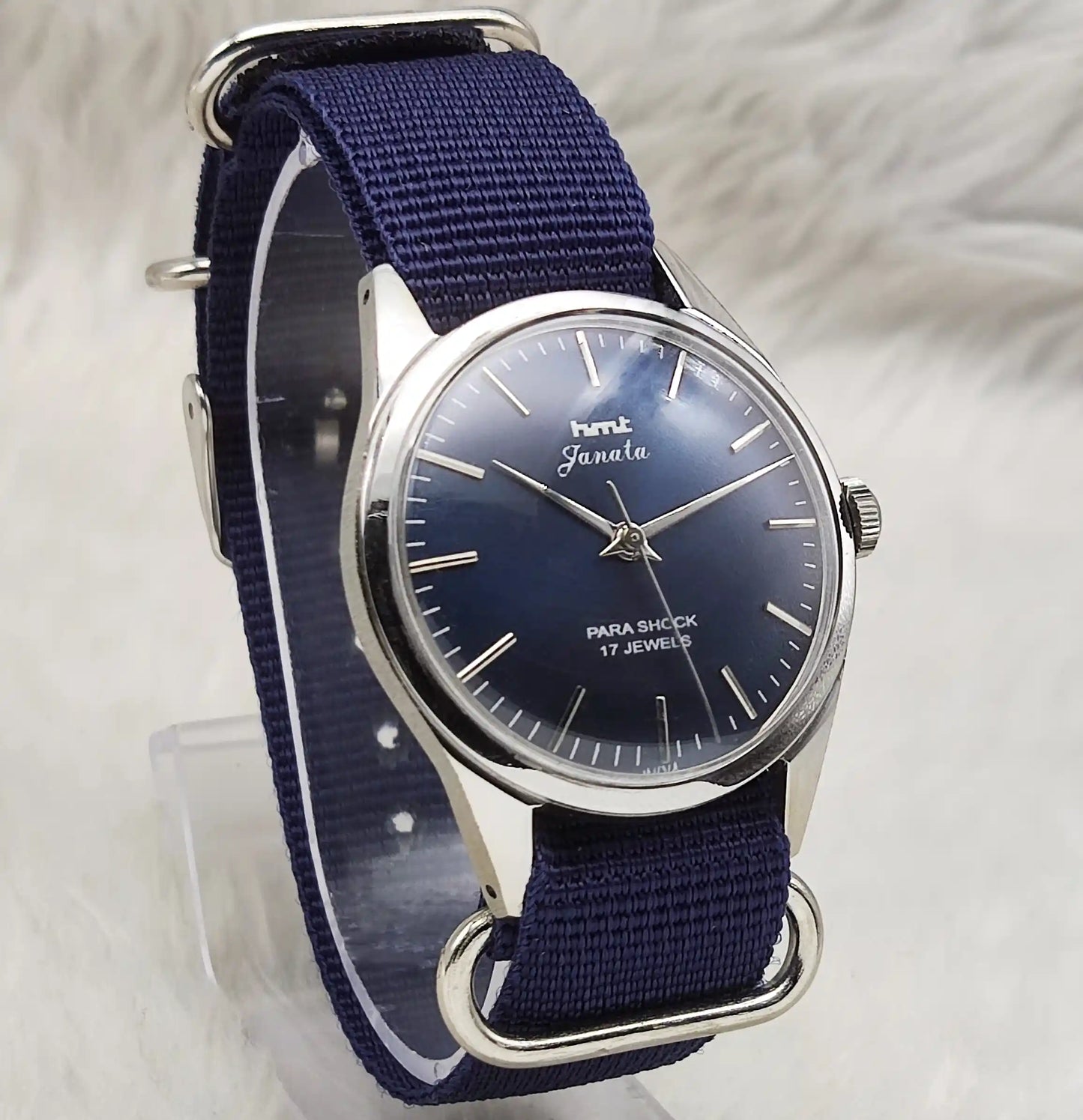 HMT Janata Handwinding Bluish Dial 17 Jewels Watch 0231