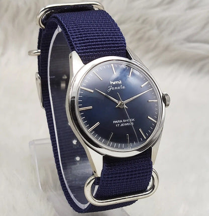 HMT Janata Handwinding Bluish Dial 17 Jewels Watch 0231