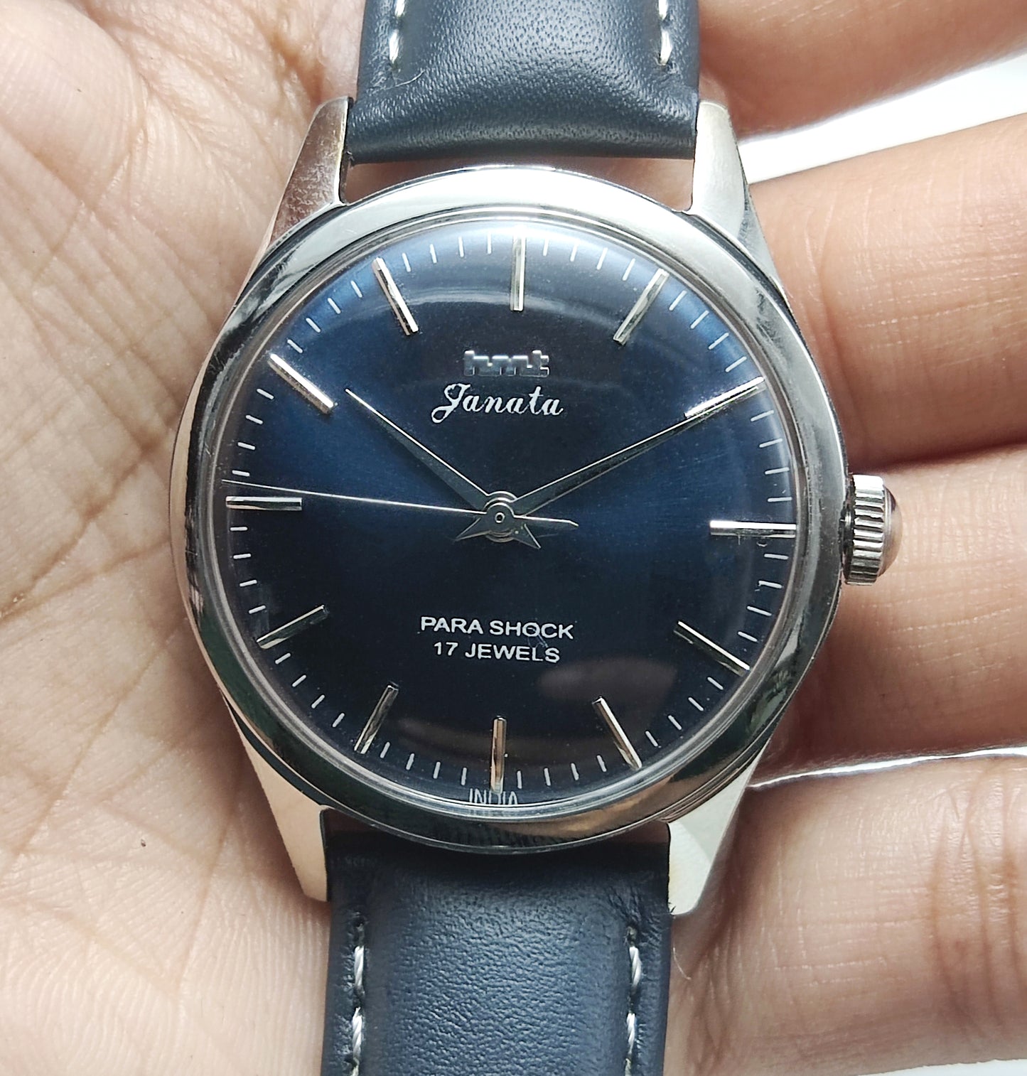 HMT Janata Handwinding Bluish Dial Watch