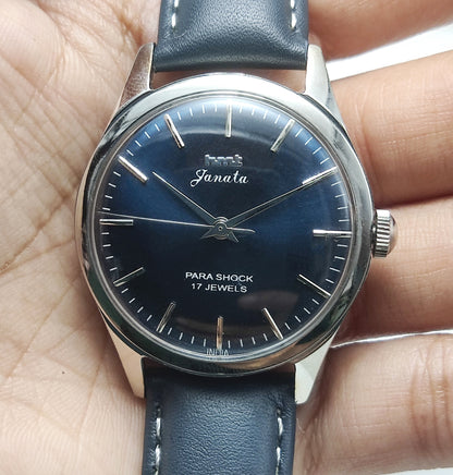 HMT Janata Handwinding Bluish Dial Watch