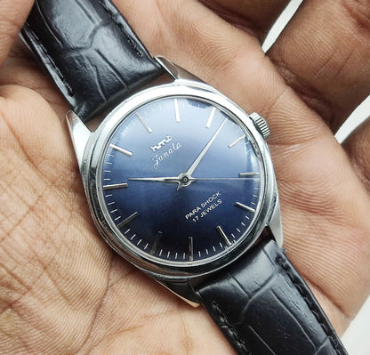 HMT Janata Handwinding Bluish Dial 17 Jewels Watch