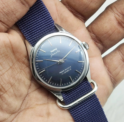 HMT Janata Handwinding Bluish Dial 17 Jewels Watch 0231